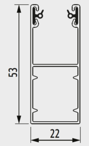 prowadnica alutech standard gr 53x22e htf