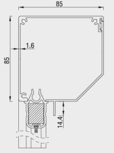Przekrój skrzynki screen ZIP